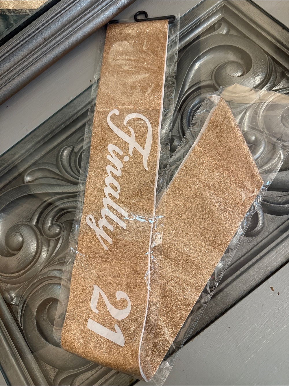 21st Birthday Rose Gold Finally 21 Birthday Sash Glitter Party Accessory